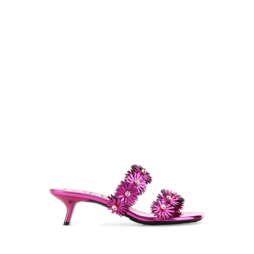 Loewe Paula's Ibiza Women Fuchsia Leather Paula S Ibiza Petal Mules